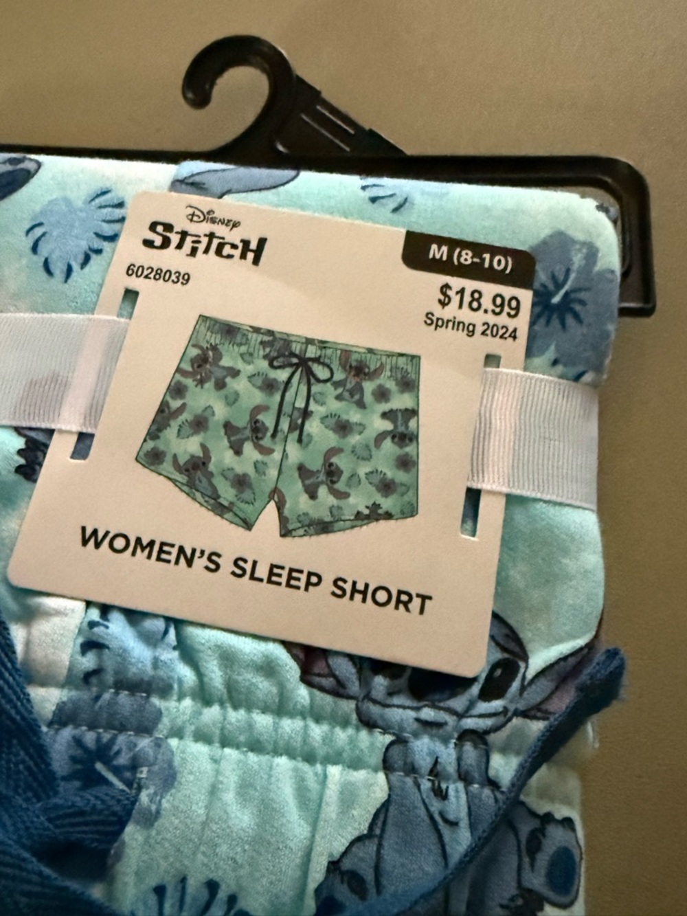 Disney Stitch Lounge Shorts - Aqua with Navy Print
